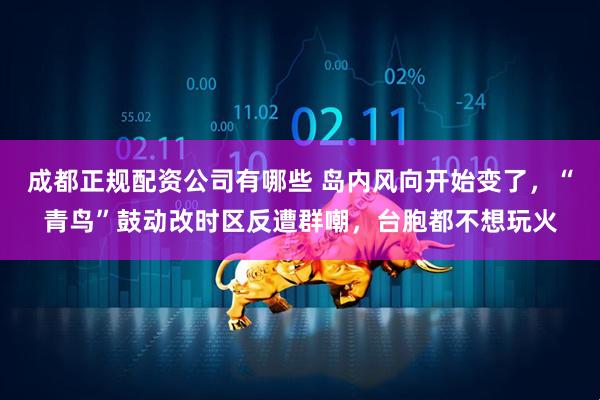 成都正规配资公司有哪些 岛内风向开始变了，“青鸟”鼓动改时区反遭群嘲，台胞都不想玩火